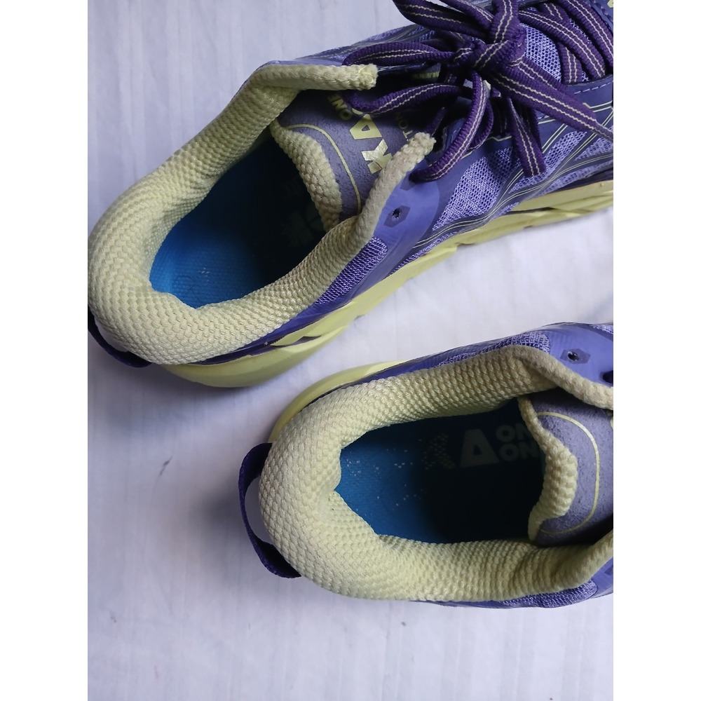 Hoka One One Women's Purple and Yellow Running Shoes - Picture 11 of 14
